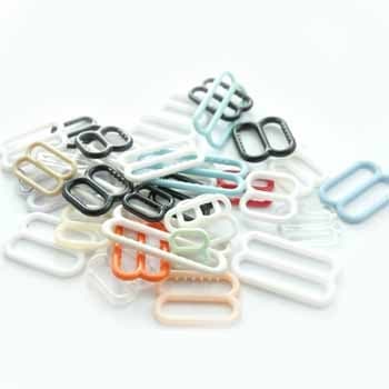 Plastic bra hooks and sliders