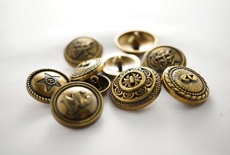 Elegant gold brass suit buttons