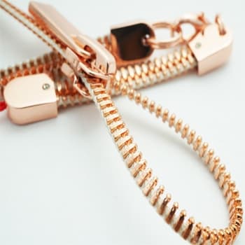 Rose gold fashion zipper